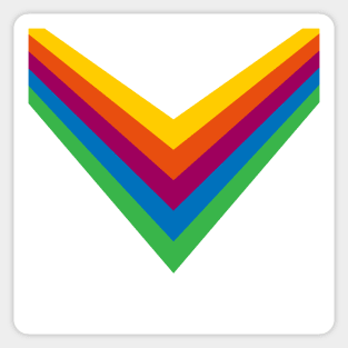 Retro rainbow pointy v Sticker